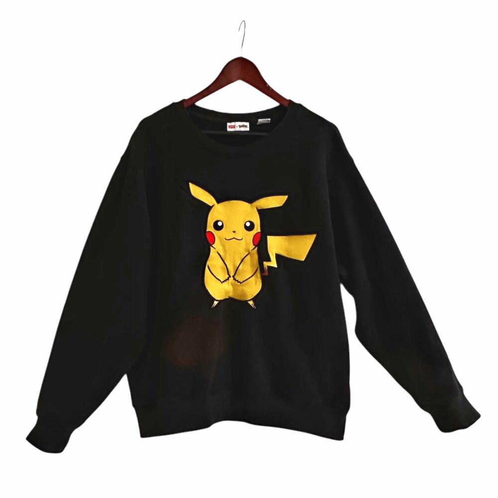 Levi’s x Pokemon Happy Pikachu Unisex Sweatshirt Large Spellout Limited  Ed.